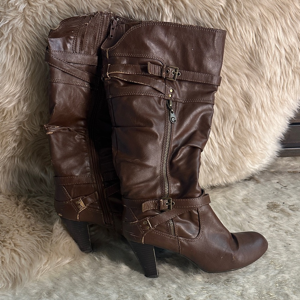 Guess Chocolate Heeled Boots
